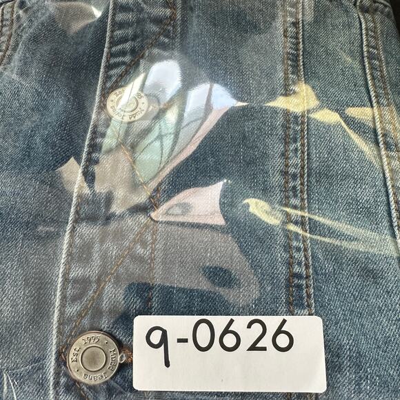 Mudd Distressed Cropped Denim Jean Jacket Medium Streetwear Grunge Preppy EUC - Picture 9 of 9